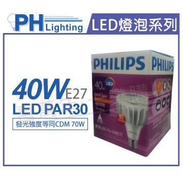PHILIPS飛利浦 MasterLED PAR30 40W 30度 5700K 白光 220V E27 燈泡_PH520410